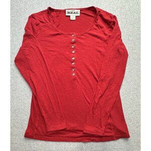 Ariat REAL Shirt Womens Large Red Long Sleeve Western Cowgirl Stretch Ladies